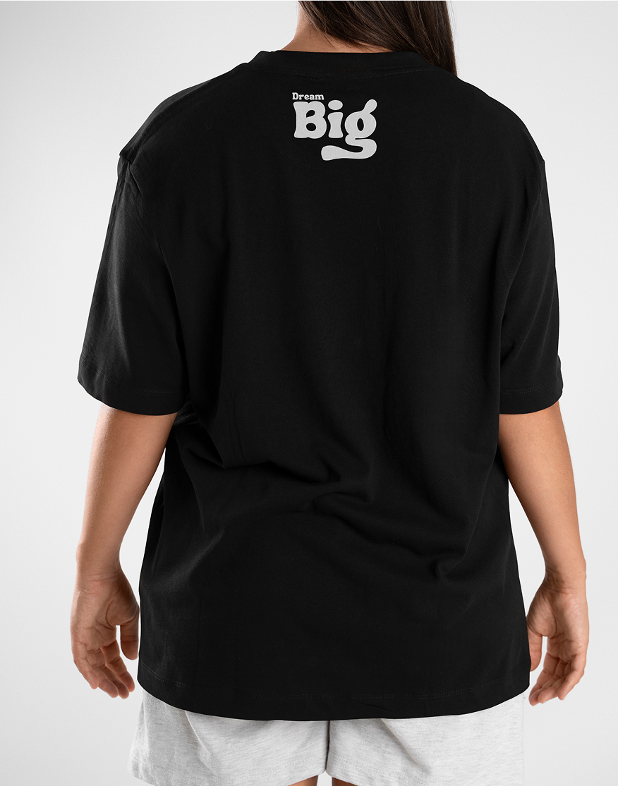 Dream Big Retro-Inspired Oversized T-Shirt – Black Edition