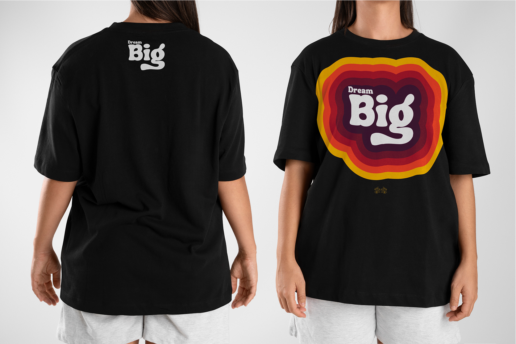 Dream Big Retro-Inspired Oversized T-Shirt – Black Edition