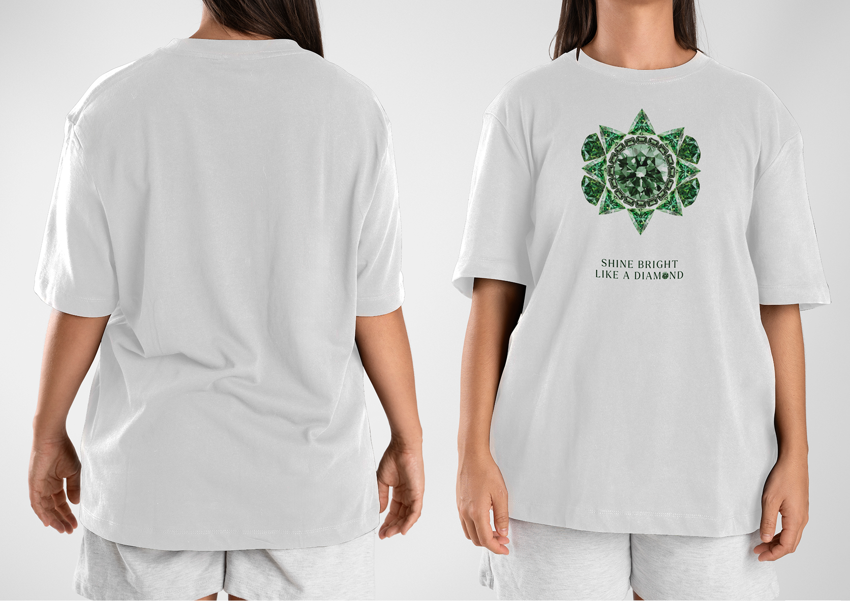 Jagtereho Shine Bright Emerald Diamond Graphic T-Shirt