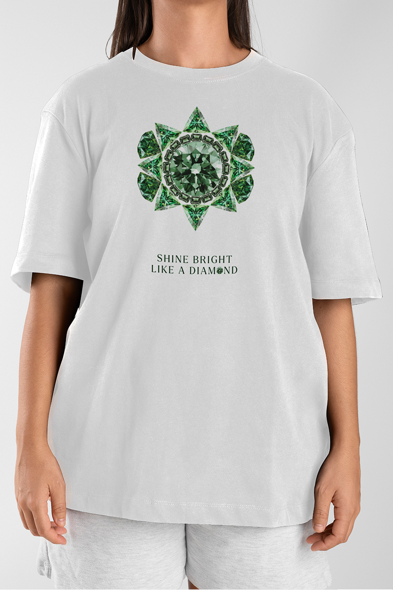 Jagtereho Shine Bright Emerald Diamond Graphic T-Shirt