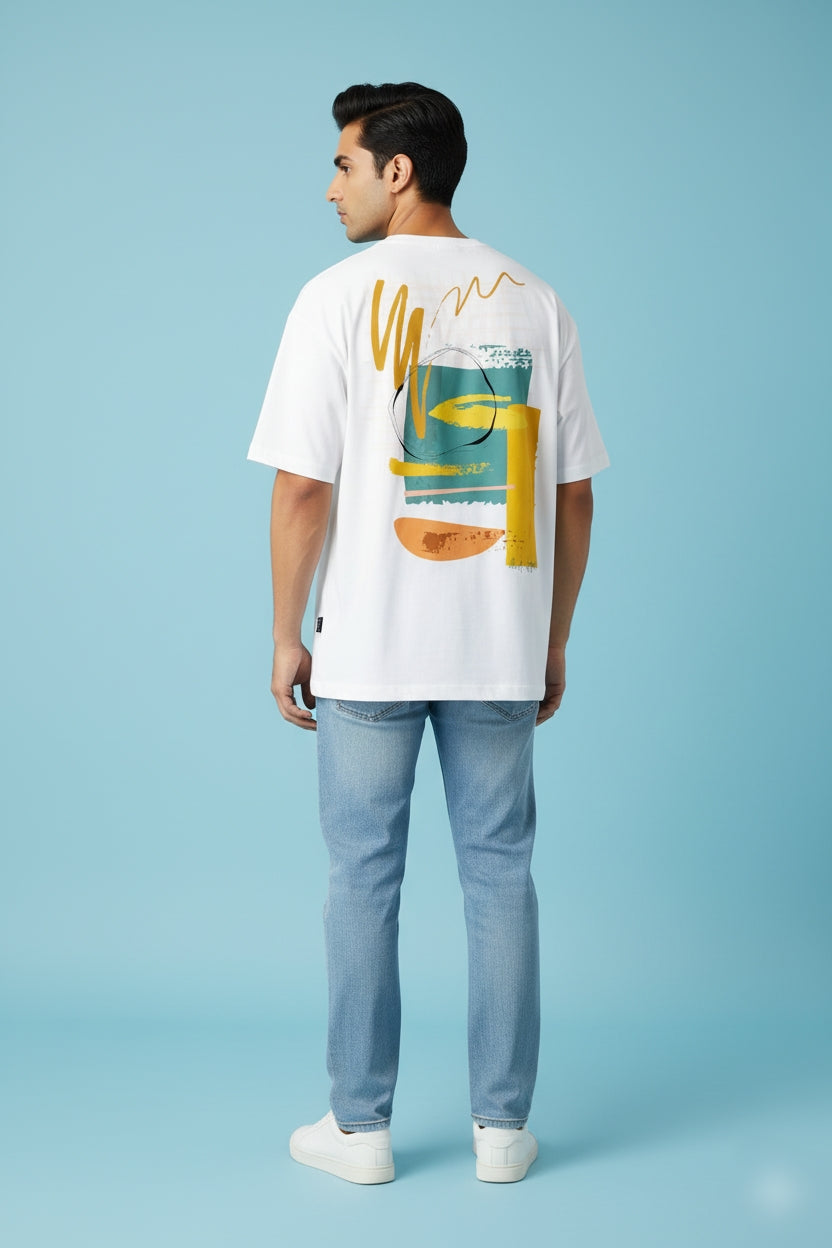 White Oversized Printed