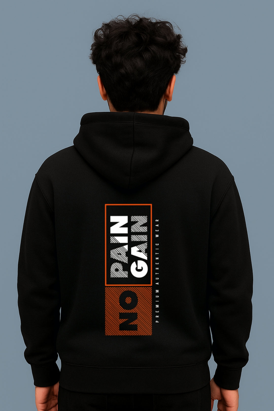 No Pain No Gain Oversized Black Hoodie