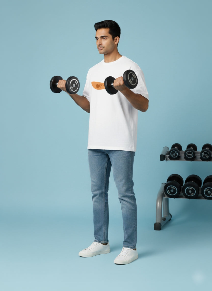 White Oversized Printed