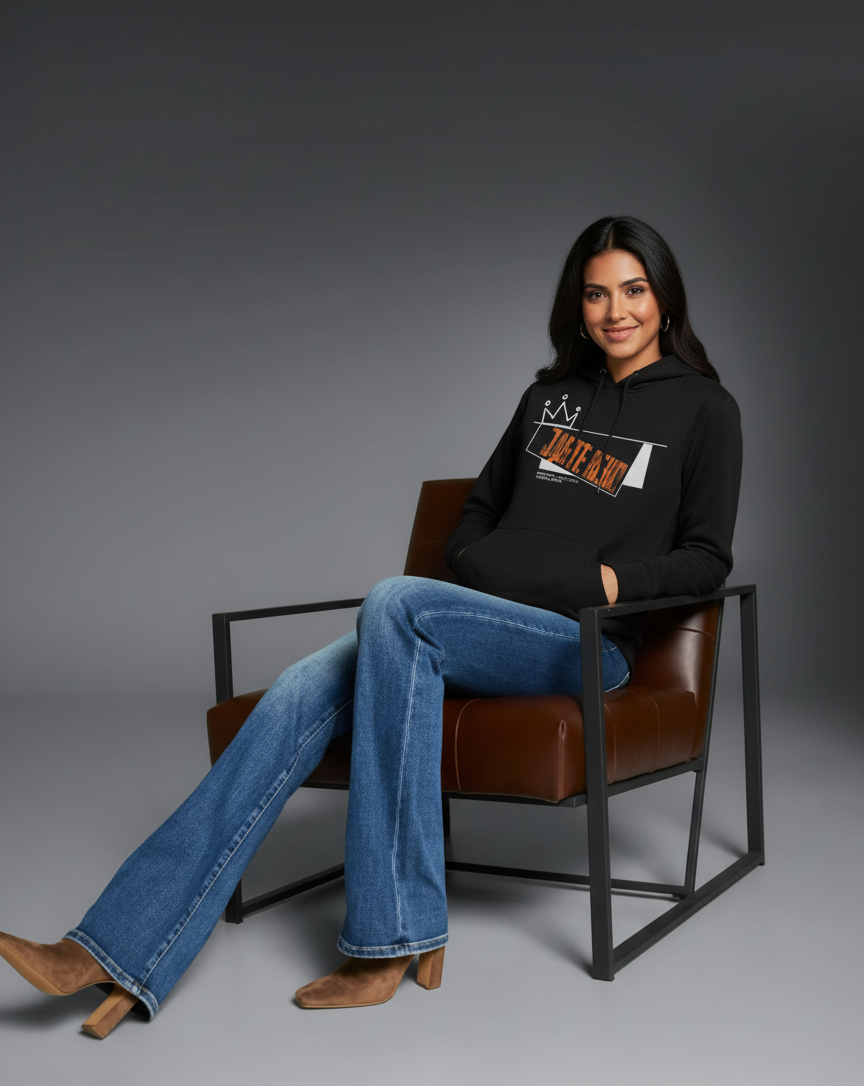 Crown Hustle Black Hoodie