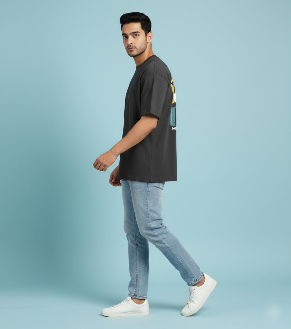 Black City Oversized Printed T-Shirt