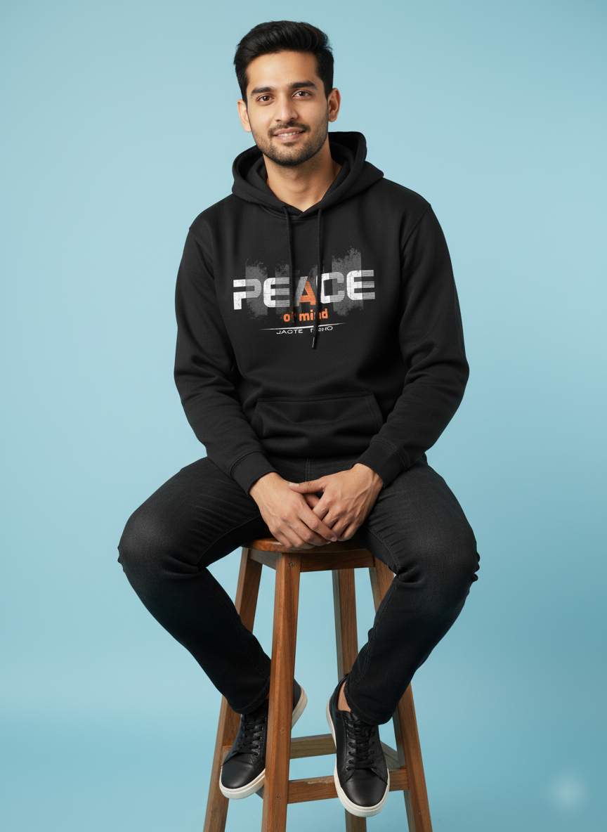 Peace Mode Black Hoodie