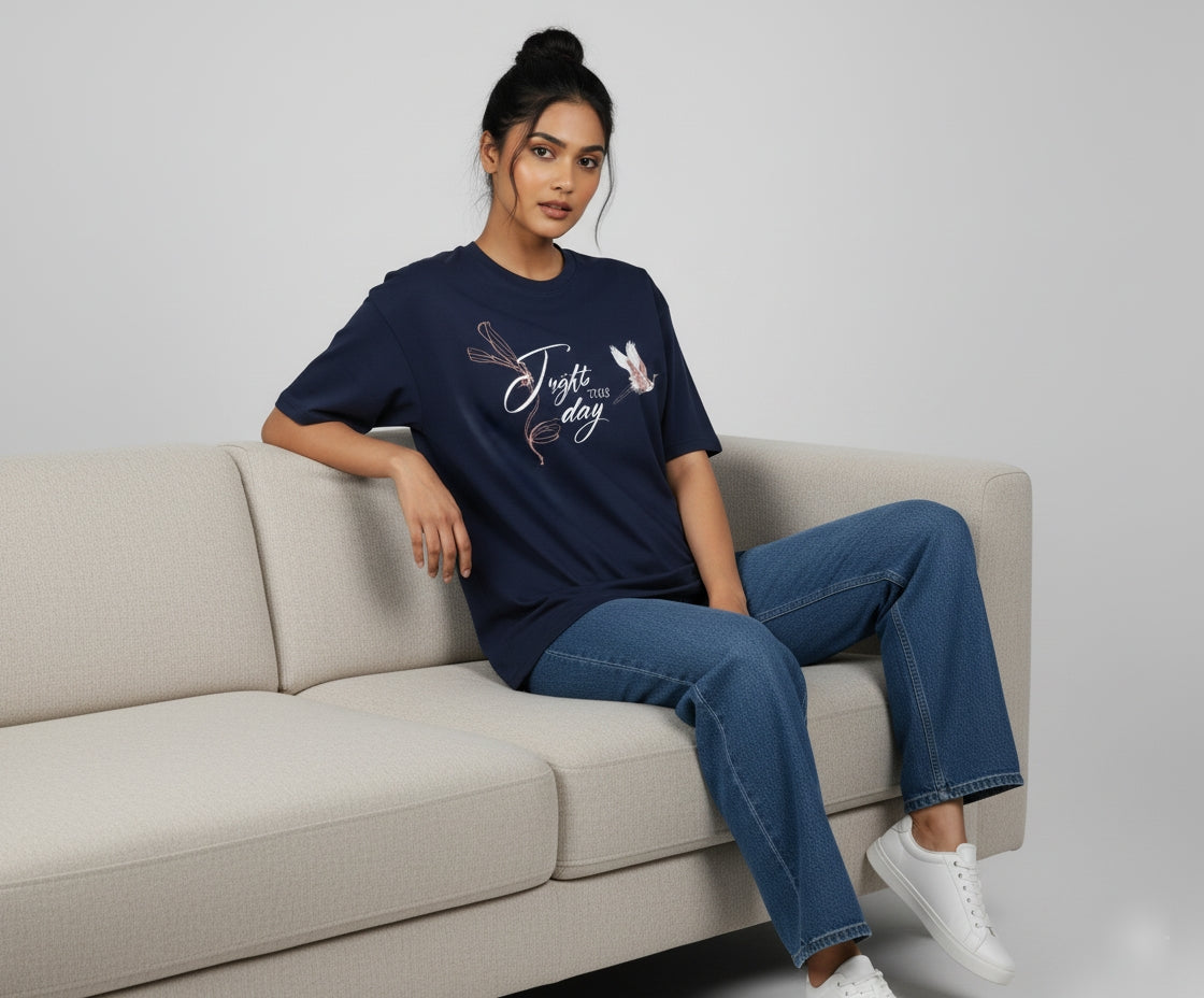 Navy Blue Oversized T-Shirt