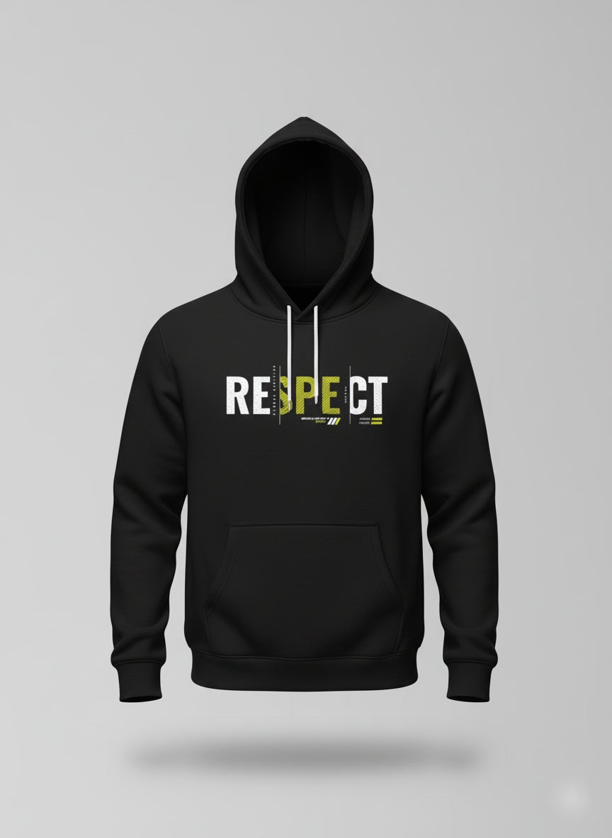 Respect Minimal Oversized Black Hoodie