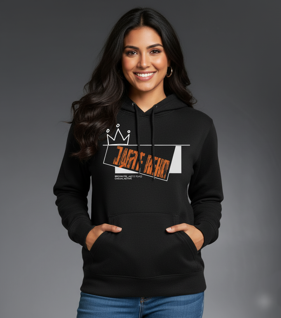 Crown Hustle Black Hoodie