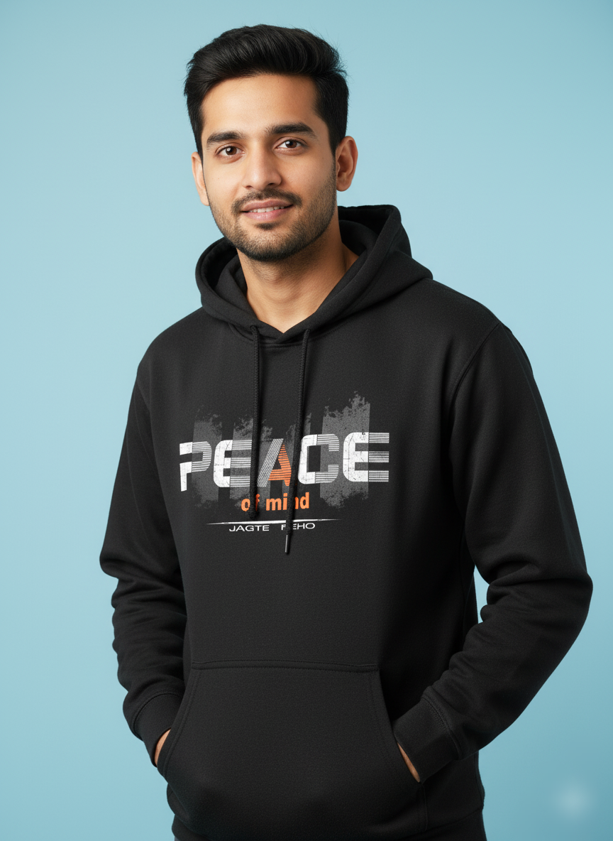Peace Mode Black Hoodie