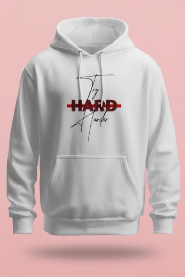 Hard Hustle White Hoodie