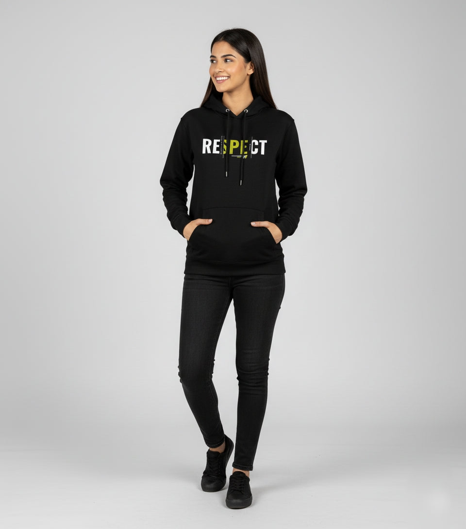 Respect Minimal Oversized Black Hoodie