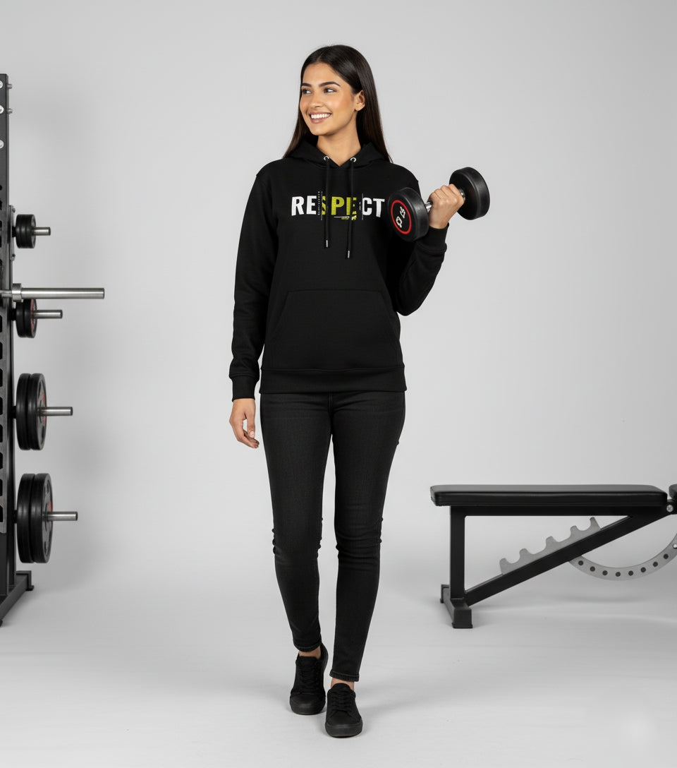 Respect Minimal Oversized Black Hoodie