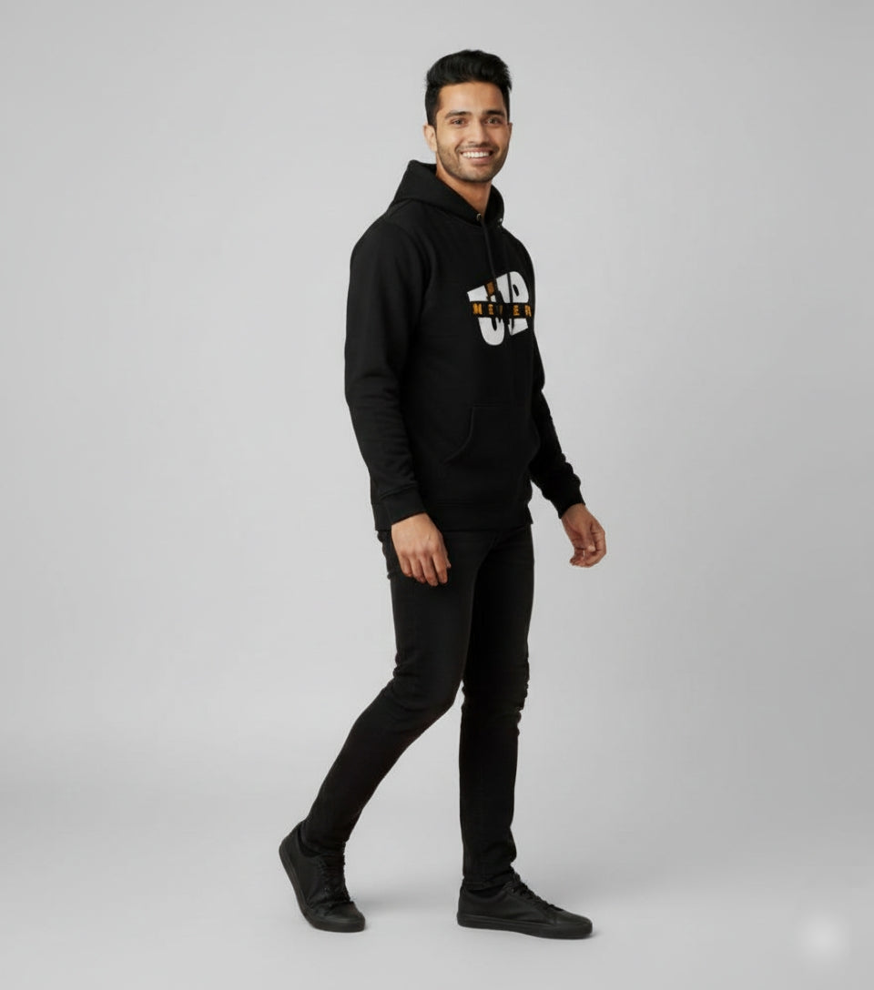 Never Give Up Black Hoodie