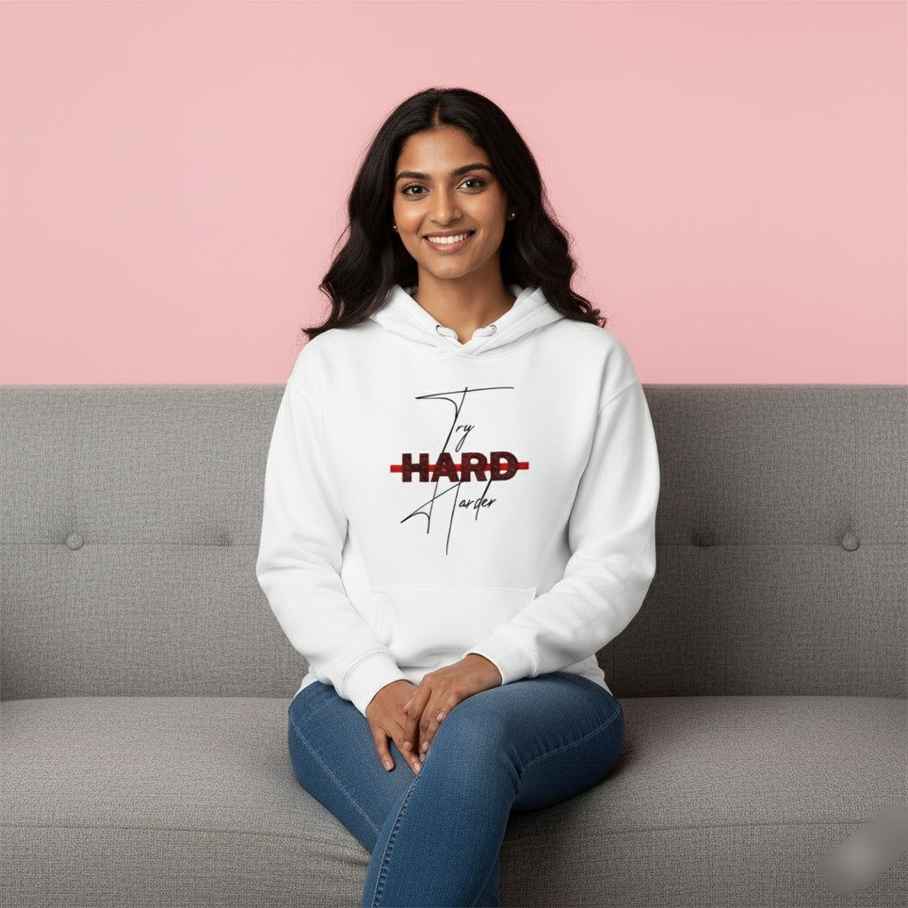 Hard Hustle White Hoodie