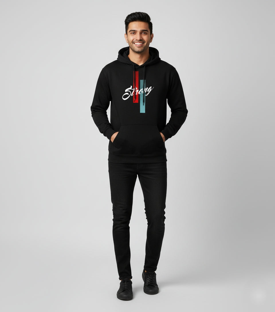 Strong Minimal Oversized Black Hoodie