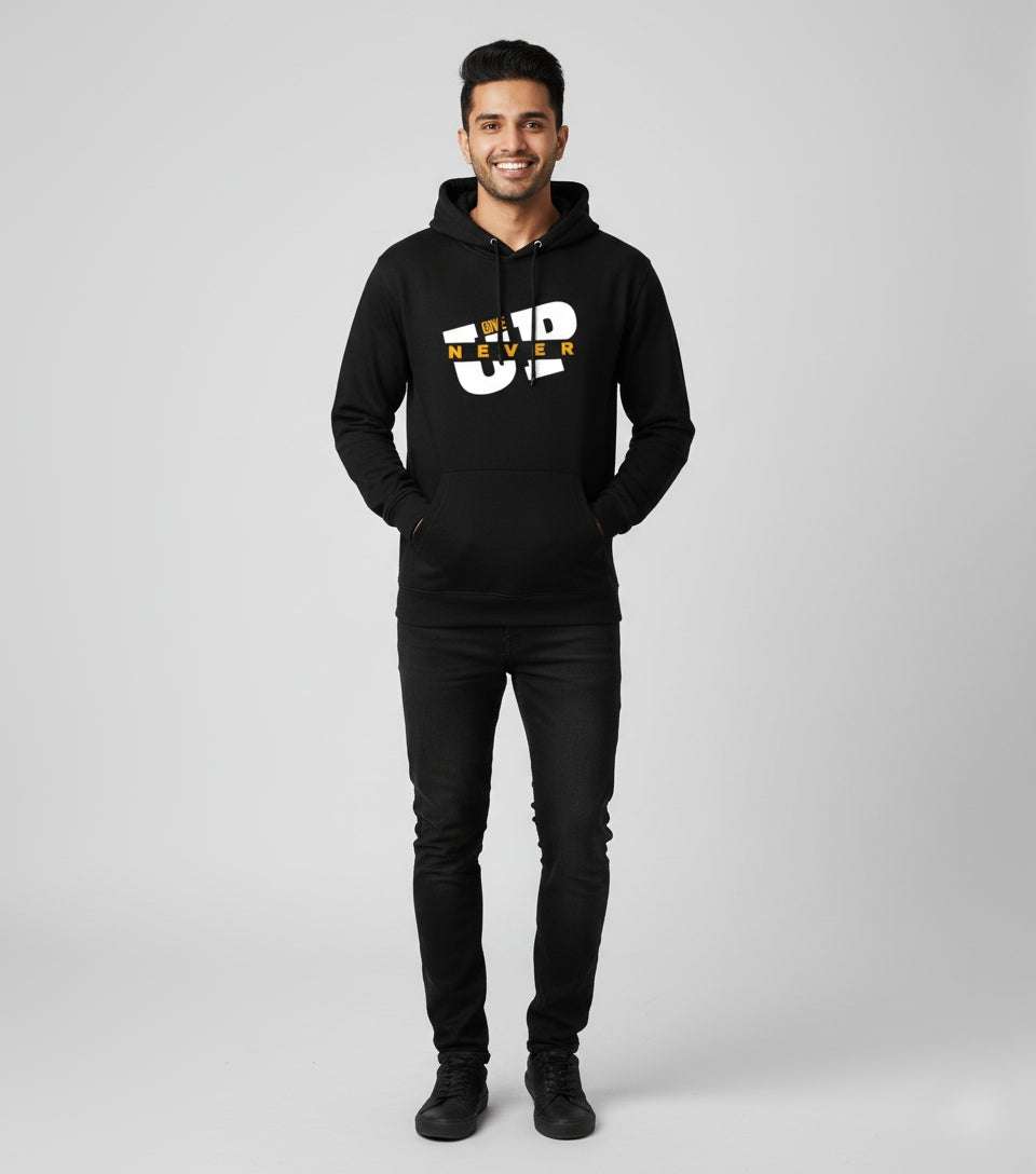 Never Give Up Black Hoodie