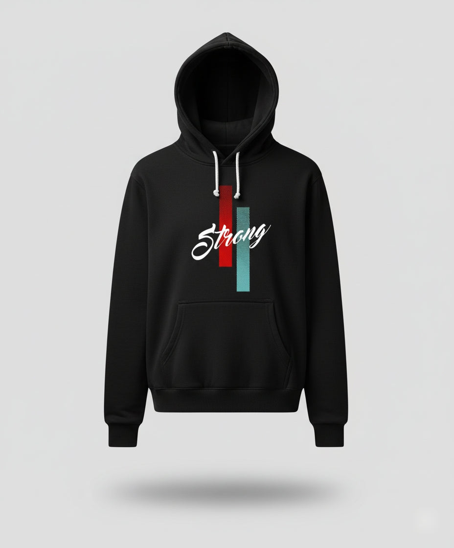 Strong Minimal Oversized Black Hoodie