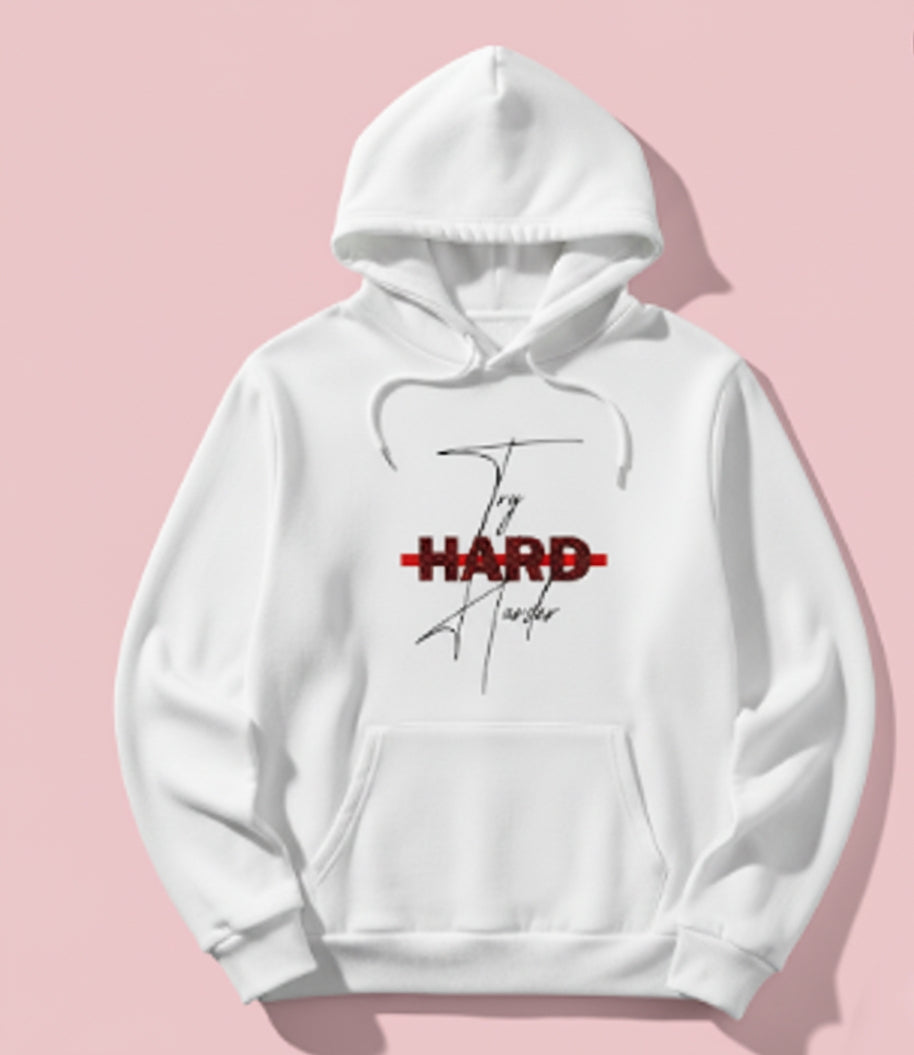 Hard Hustle White Hoodie