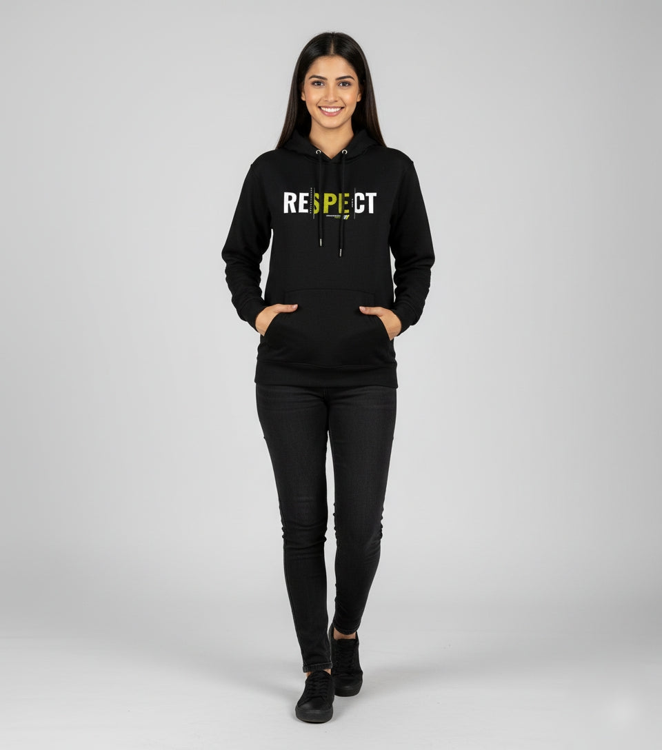 Respect Minimal Oversized Black Hoodie