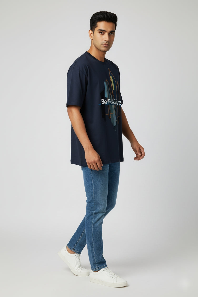 Black Be Positive Oversized T-Shirt