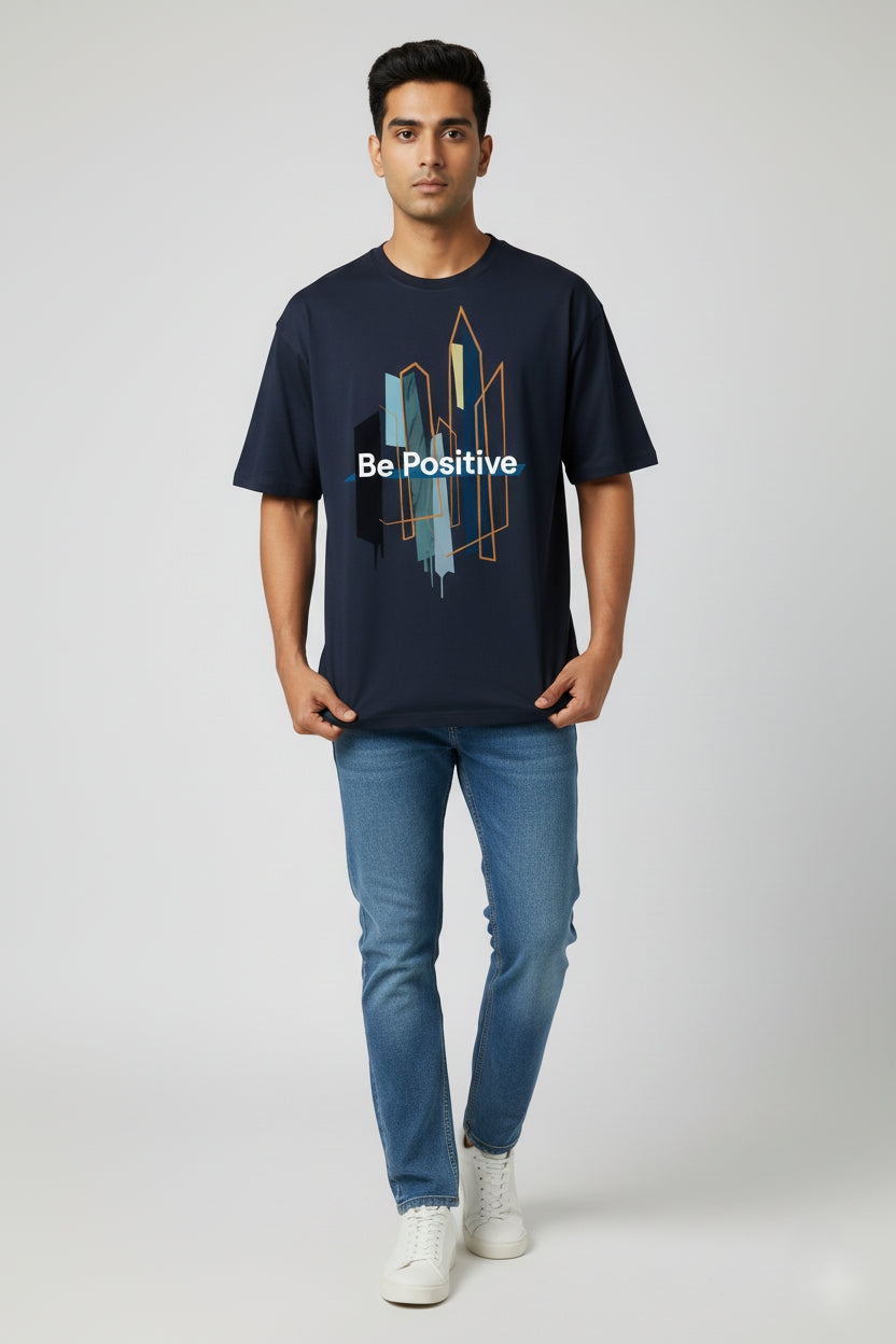 Black Be Positive Oversized T-Shirt