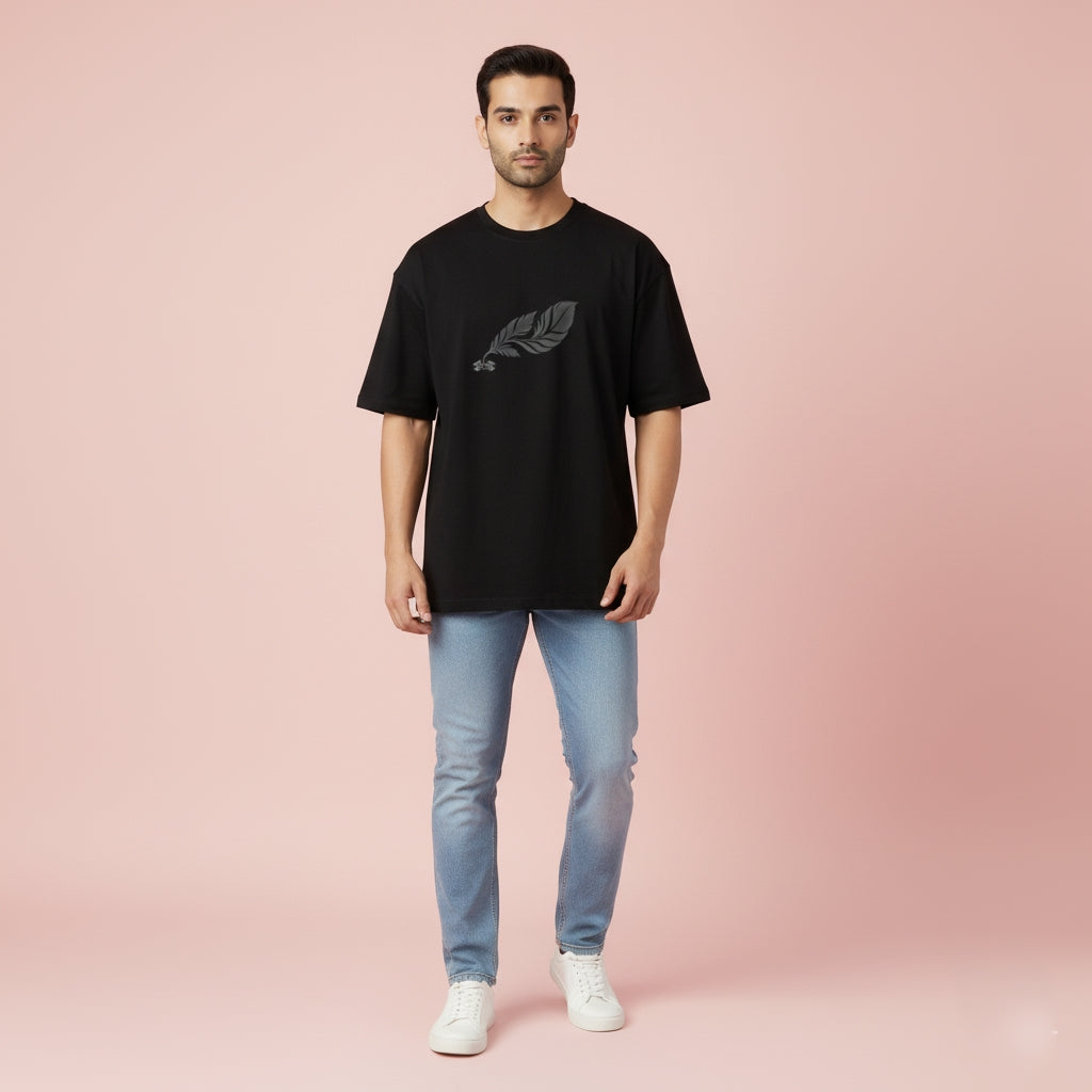 Driven Spirit Black Oversized T-Shirt
