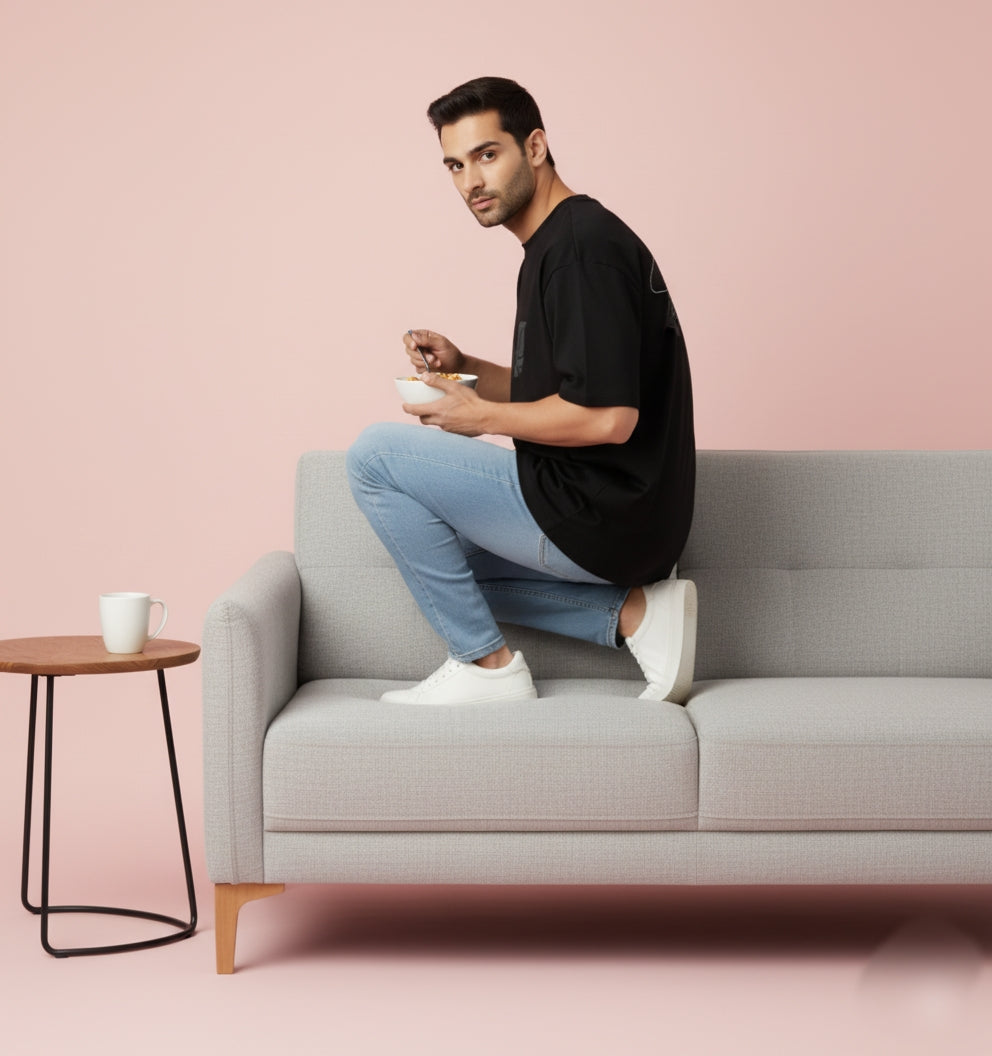 Driven Spirit Black Oversized T-Shirt