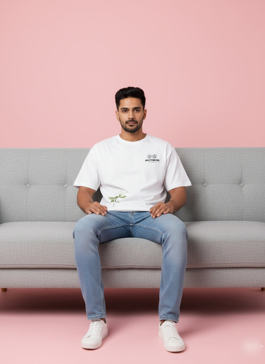 Grow Through It White Oversized T-Shirt