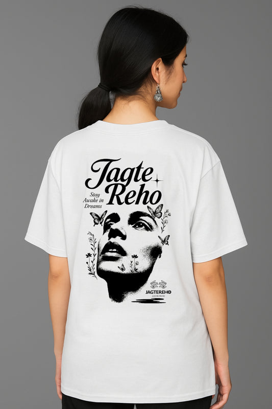"Jagte Reho – Stay Awake in Dreams" Oversized Graphic T-Shirt