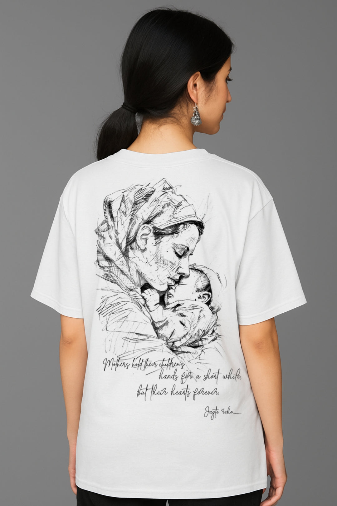 Mother & Child Sketch Tee – Heartfelt Tribute to Unconditional Love