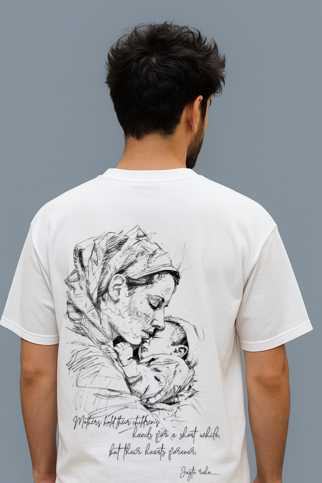 Mother & Child Sketch Tee – Heartfelt Tribute to Unconditional Love